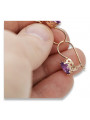 Vintage silver rose gold plated 925 amethyst vec196rp