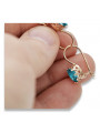 Vintage silver rose gold plated 925 Aquamarine vec196rp