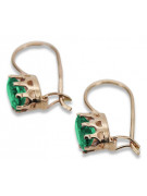 Vintage silver rose gold plated 925 Emerald earrings vec196rp