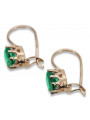 Vintage silver rose gold plated 925 Emerald earrings vec196rp