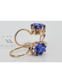 Vintage silver rose gold plated 925 Sapphire earrings vec196rp