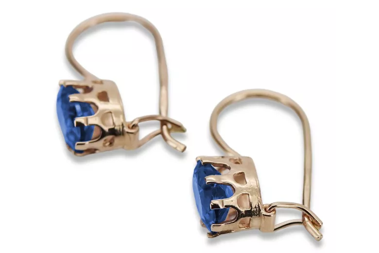 Vintage silver rose gold plated 925 Sapphire earrings vec196rp