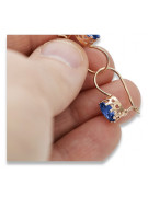 Vintage silver rose gold plated 925 Sapphire earrings vec196rp