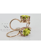 Vintage silver rose gold plated 925 yellow peridot earrings vec196rp