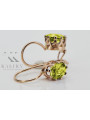 Vintage silver rose gold plated 925 yellow peridot earrings vec196rp