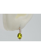 Vintage silver rose gold plated 925 yellow peridot earrings vec196rp