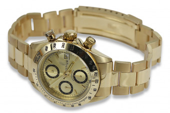 Złoty zegarek z bransoletą męski 14k Geneve mw041y&mbw017y