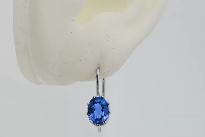 Vintage Vintage 925 Silver Sapphire earrings vec196s