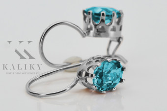 copy of Plata 925 Alejandrita Rubí Esmeralda Zafiro Aguamarina Zircón ... Pendientes VEC196S