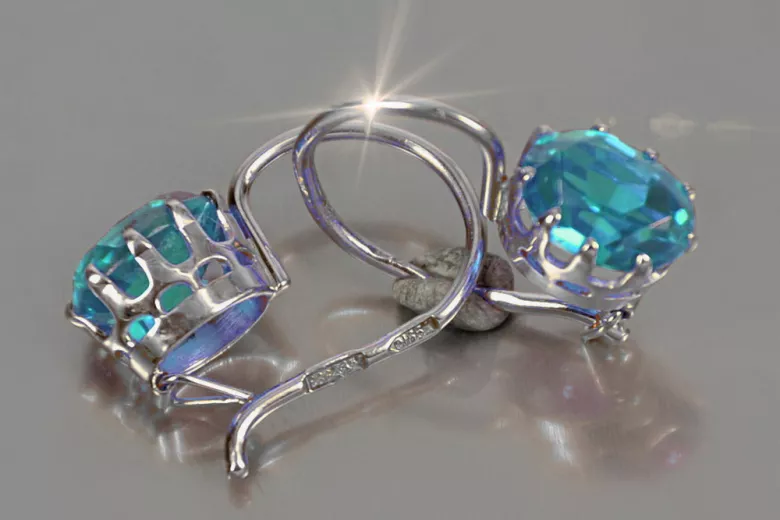 copy of Argent 925 Alexandrite Rubis Émeraude Saphir Aigue-marine Zircon ... Boucles d’oreilles VEC196S