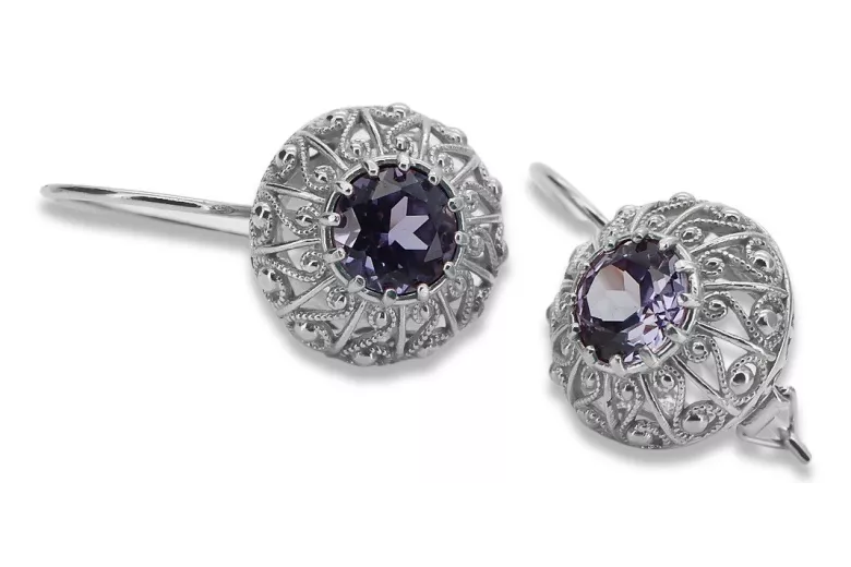 Vintage Vintage 925 Silver Alexandrite earrings vec002s