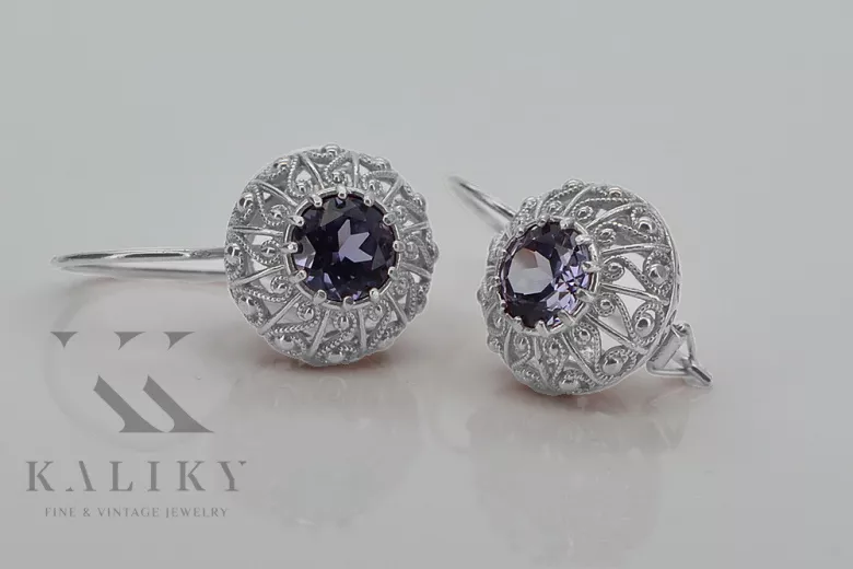 Vintage Vintage 925 Silver Alexandrite earrings vec002s