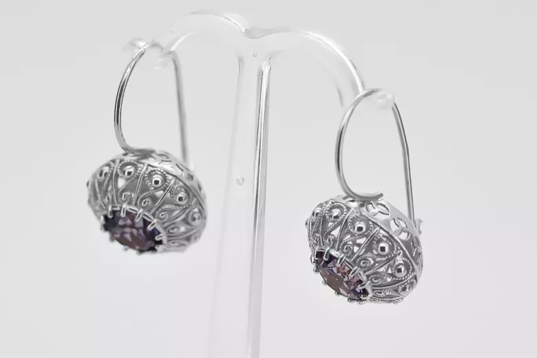 Vintage Vintage 925 Silver Alexandrite earrings vec002s