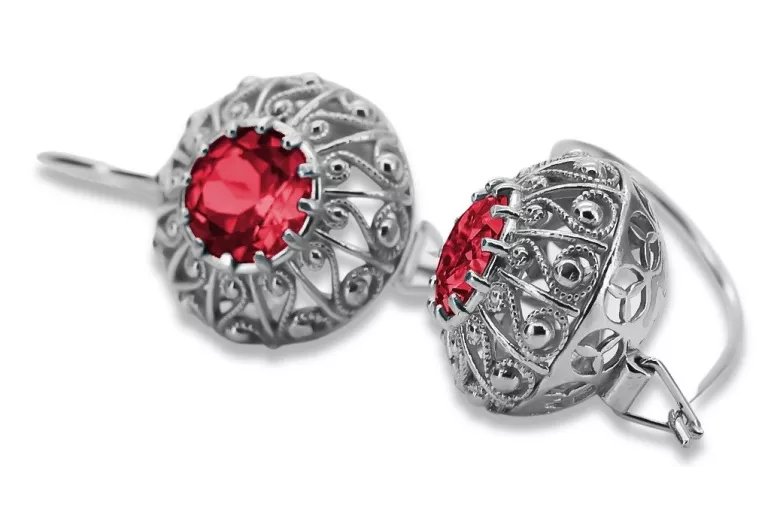 Vintage Vintage 925 Silver Ruby earrings vec002s