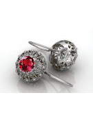 Vintage Vintage 925 Silver Ruby earrings vec002s