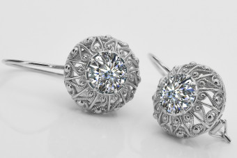 Vintage Vintage 925 Silver Zircon earrings vec002s