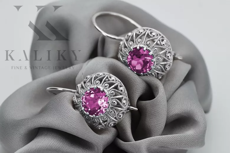 Vintage Vintage 925 Silver Amethyst earrings vec002s