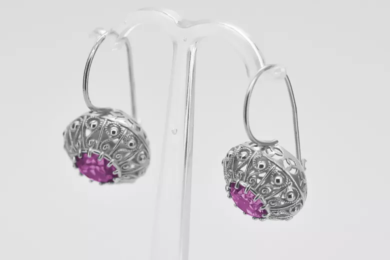 Vintage Vintage 925 Silver Amethyst earrings vec002s