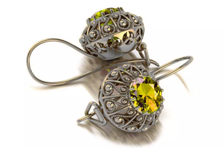 Vintage Vintage 925 Silver Peridot earrings vec002s