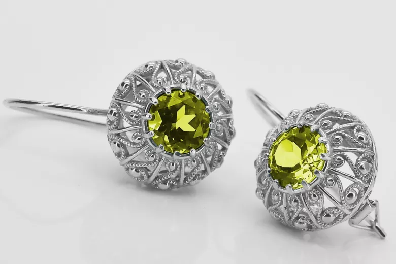 Vintage Vintage 925 Silver Peridot earrings vec002s