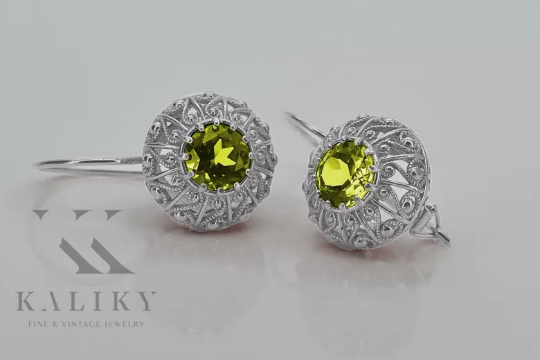 Vintage Vintage 925 Silver Peridot earrings vec002s