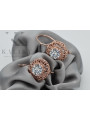 "Exquisite Zirkon 14k Vintage-Roségold Ohrringe vec002, russisch-sowjetisches Design" style