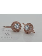 "Exquisite Zirkon 14k Vintage-Roségold Ohrringe vec002, russisch-sowjetisches Design" style