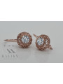 "Exquisite Zirkon 14k Vintage-Roségold Ohrringe vec002, russisch-sowjetisches Design" style