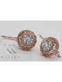 "Exquisite Zirkon 14k Vintage-Roségold Ohrringe vec002, russisch-sowjetisches Design" style