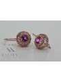 Originales Vintage-Roségold 14 Kara Amethyst Ohrringe im sowjetischen Stil vec002