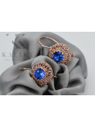 Soviet Russian Inspired Vintage 14K Rose Gold Sapphire Earrings vec002