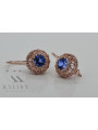 Soviet Russian Inspired Vintage 14K Rose Gold Sapphire Earrings vec002