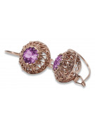 Vintage silver rose gold plated 925 amethyst vec002rp