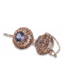 Boucles d'oreilles vintage en argent plaqué or rose 925 Alexandrite vec002rp