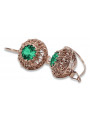 Vintage silver rose gold plated 925 Emerald earrings vec002rp