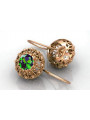 Vintage silver rose gold plated 925 Emerald earrings vec002rp