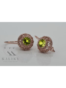 Vintage silver rose gold plated 925 yellow peridot earrings vec002rp