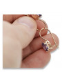 "Vintage 14K Rose Pink Gold Earrings with Alexandrite Stones" vec196