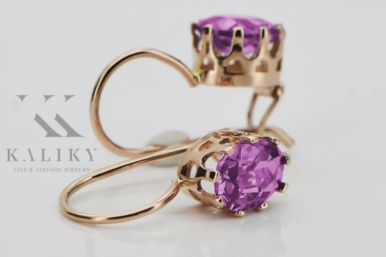 "14k Originales Vintage-Roségold mit Amethyst Ohrringe" vec196