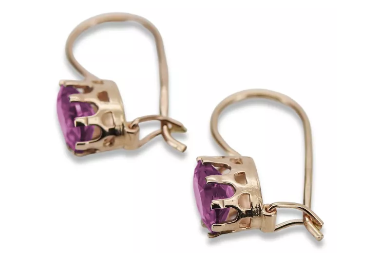 "14k Originales Vintage-Roségold mit Amethyst Ohrringe" vec196