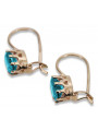 "Unique Vintage Aquamarine 14K Rose Gold Earrings - Original Design" vec196