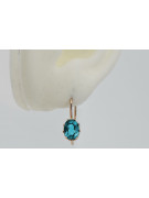 "Unique Vintage Aquamarine 14K Rose Gold Earrings - Original Design" vec196