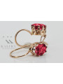 "Authentic Vintage Ruby Earrings in 14K Rose Gold" vec196