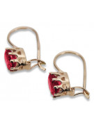 "Authentic Vintage Ruby Earrings in 14K Rose Gold" vec196