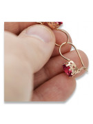 "Authentic Vintage Ruby Earrings in 14K Rose Gold" vec196