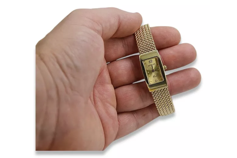 Gold men's watch Geneve ★ zlotychlopak.pl ★ Gold purity 585 333 Low Price!