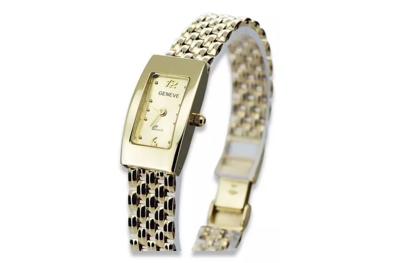 Gold men's watch Geneve ★ zlotychlopak.pl ★ Gold purity 585 333 Low Price!