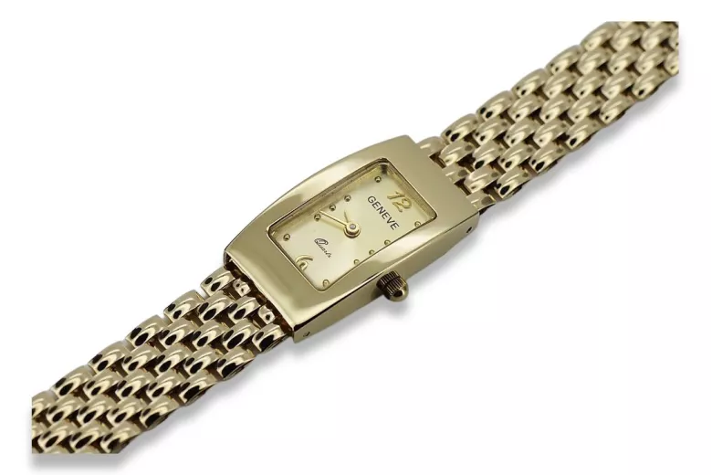 Gold men's watch Geneve ★ zlotychlopak.pl ★ Gold purity 585 333 Low Price!