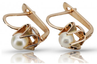 Vintage silver rose gold plated 925 pearl earrings vepr002rp Vintage