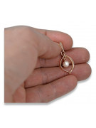 "14k 585 Rose Gold Pearl Pendant with Vintage Elegance" vppr002